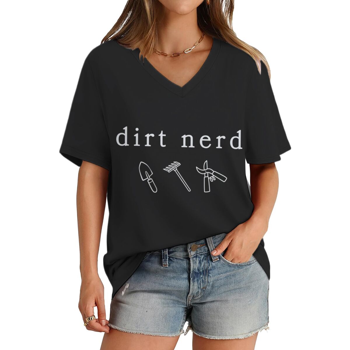 Gardening Tools Cartoon - Camiseta feminina estampada Dirt Nerd Gardening