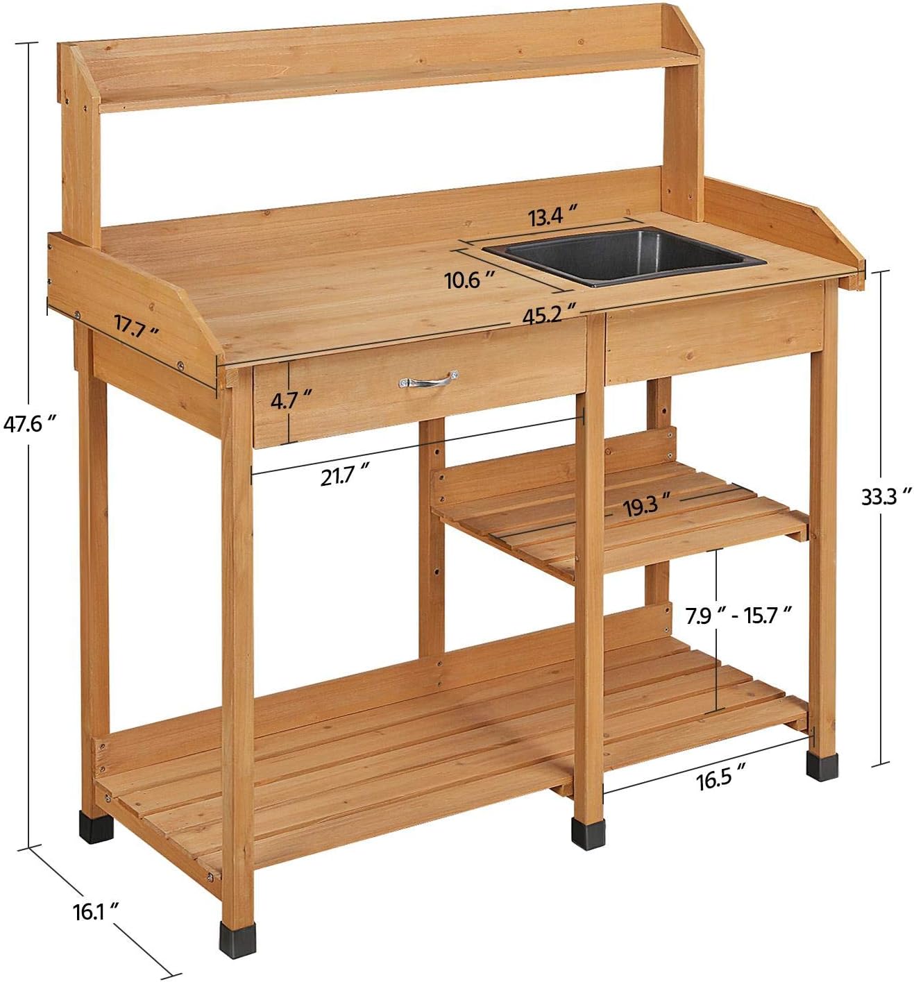 Bancada de Jardinagem com Pia  - Gardening Tools Wooden avaliação e preço